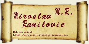 Miroslav Ranilović vizit kartica